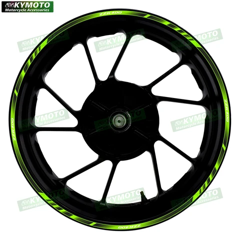 Наклейки на передние и задние колеса для мотоцикла Kawasaki ZZ-R400 ZZR400, 17 дюймов, Модифицированная Водонепроницаемая Светоотражающая наклейка #3