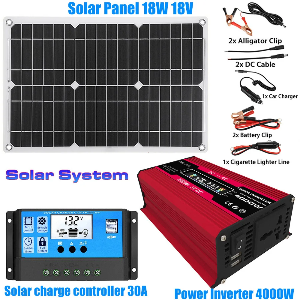 Solar power generation system combined inverter solar panel controller 12 v - 220 v110v | Inverters