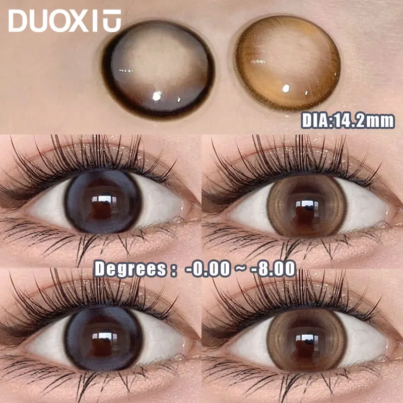 DuoXiu 1Pair New Colour Contacts Lenses Korea Natural Eye Lenses Blue Black Beauty Pupil Brown Eye Soft Lenses Free Shipping