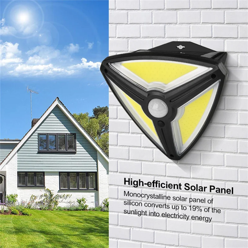 

Solar Lights Outdoor Wall Waterproof Motion Sensor 3 Working Modes Security Solar Power Lights for Garden Fence Garage Pathway