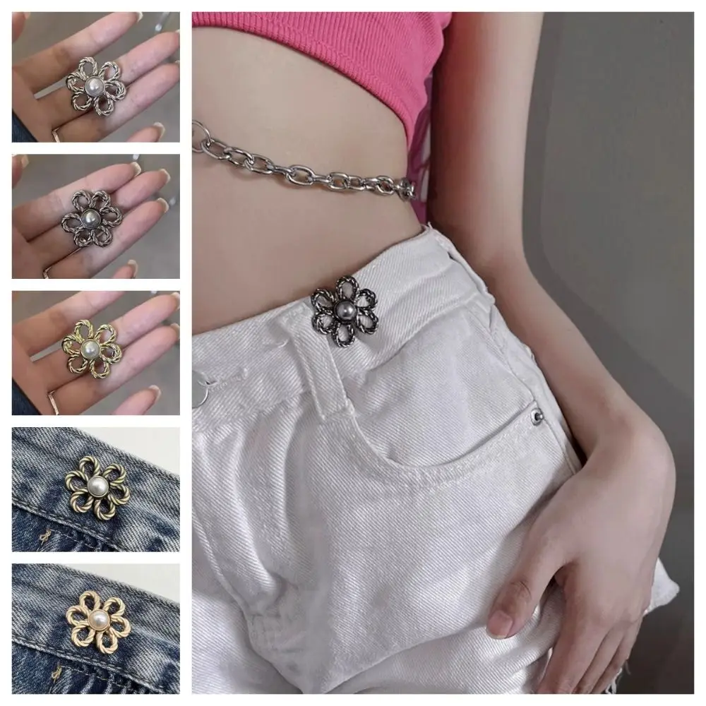 Брюки с цветочным узором из сплава застежка на пуговицы пряжка талии застежки