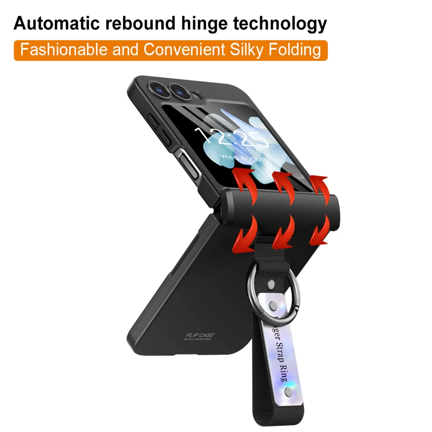Чехлы для телефонов Samsung Galaxy Z Flip 6 5 с пружинным шарниром ремешком на руку и
