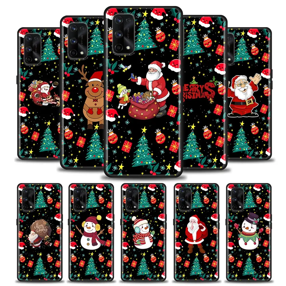 

Gift Case For Realme GT 5G Master Neo2 GT2 7i 8i 9i 5 6 7 8 9 Pro Shell Funda Cover Merry Christmas Santa Claus Elk Snow Snowman
