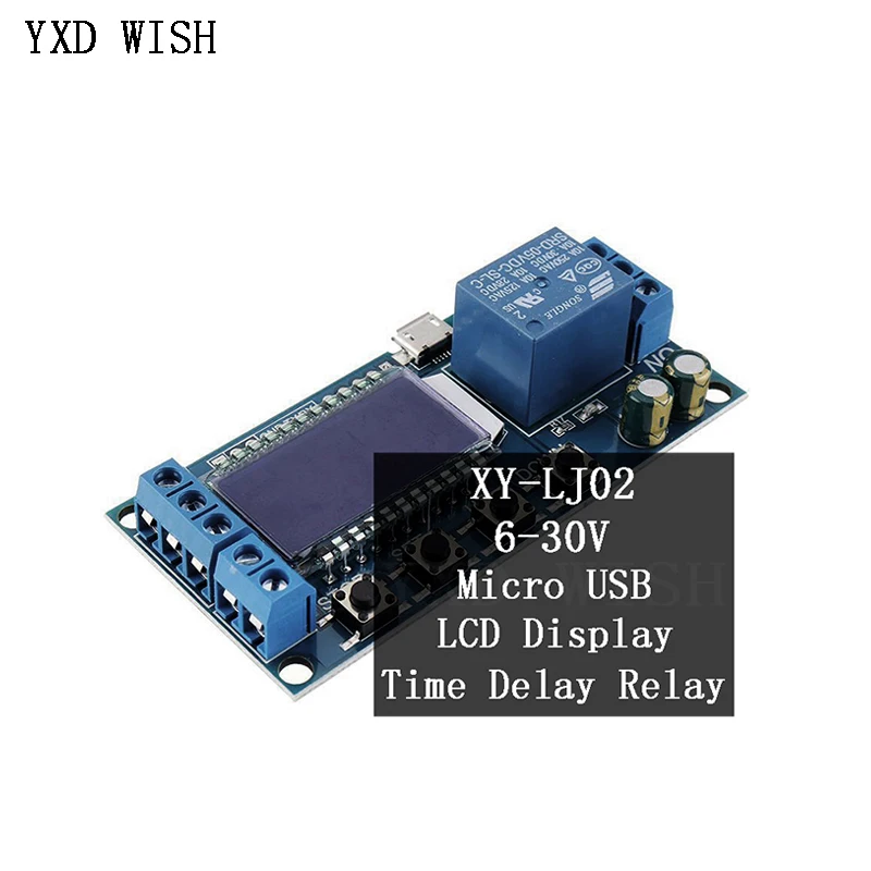 

Реле времени с цифровым ЖК-дисплеем, 6-30 в, Micro USB