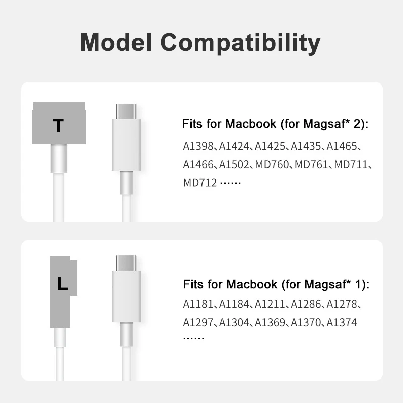 Кабель для быстрой зарядки ноутбука 100 Вт шнур Macbook Air Pro USB C Type Магнитный адаптер
