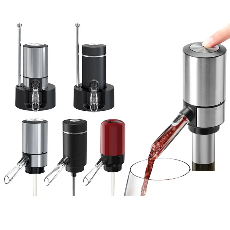 

Electric Wine Decanter Dispenser With Base Rechargeable Quick Sobering Automatic Wine Decanter Aerator Pourer Bar Party Kitchen