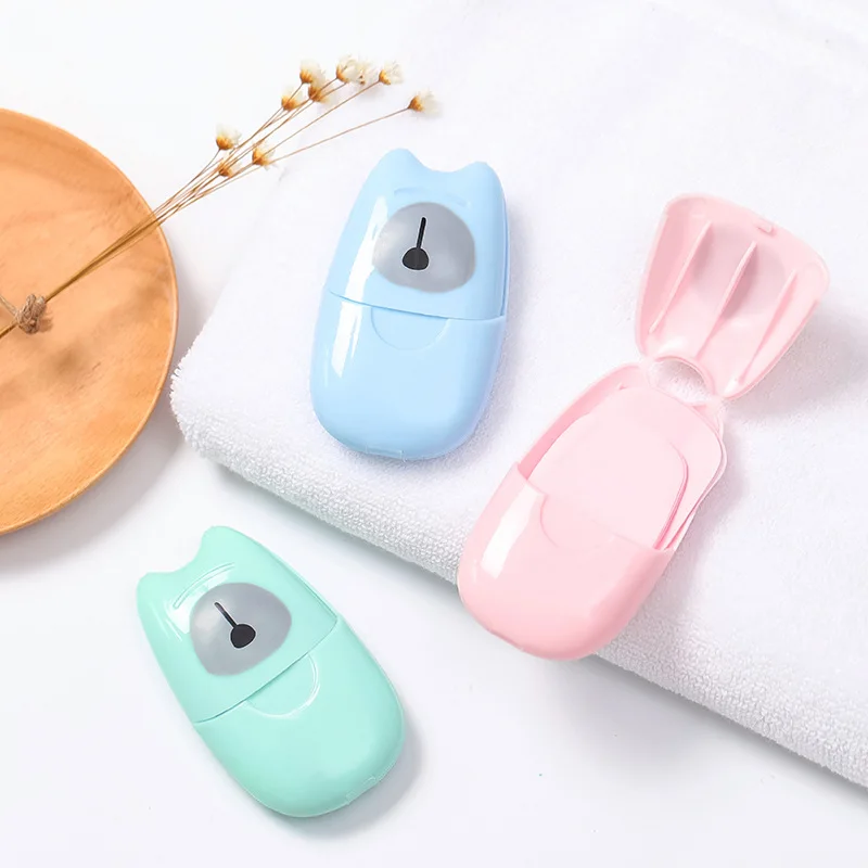 

50Pcs/Pack Disposable Soap Paper Portable Mini Soap Container Box Travel Random Color Bathroom Accessories Free Shipping