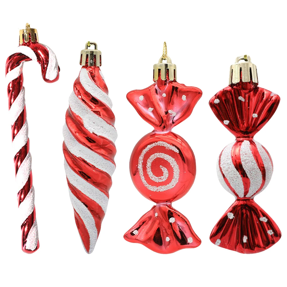6 шт. украшение для рождественской елки из конфетной трости милый рождественский