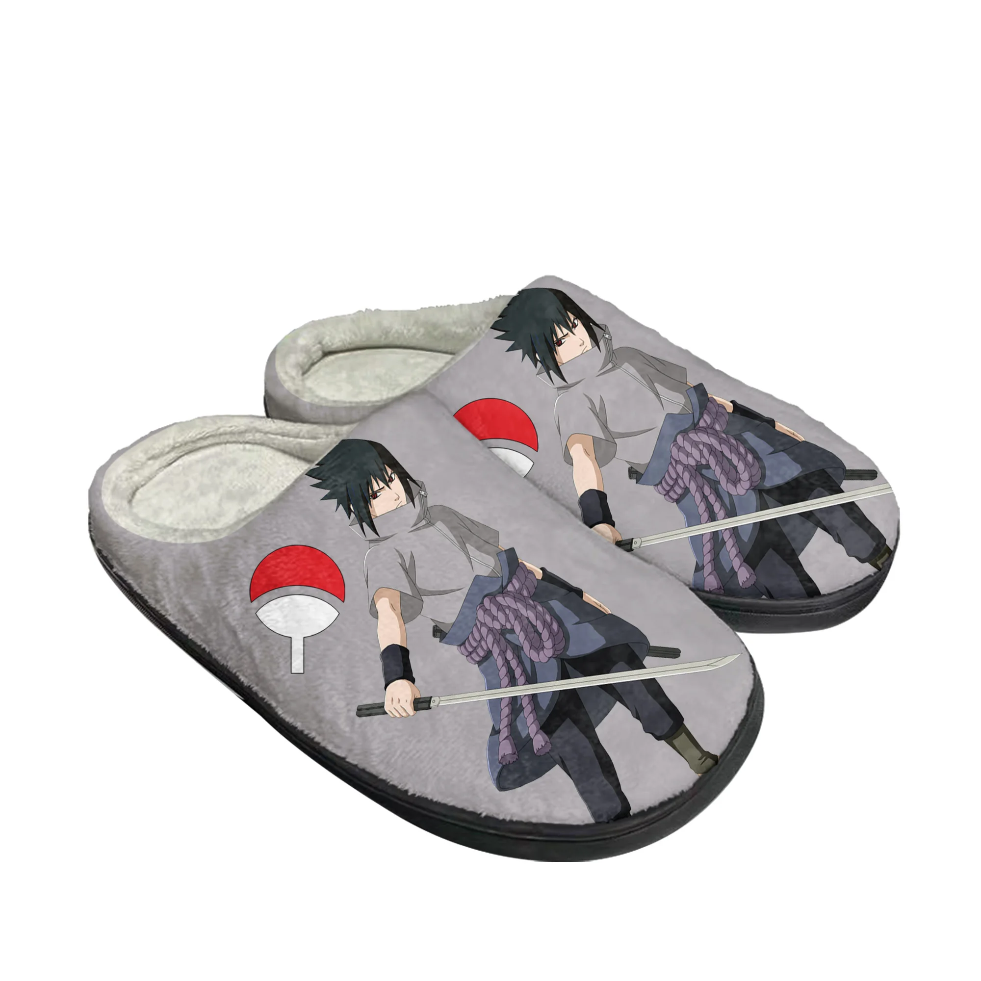 

Sasuke Anime Ninja Manga Uchiha Home Cotton Custom Slippers Mens Womens Sandals Plush Casual Keep Warm Shoes Thermal Slipper