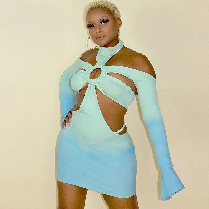 

Женское весеннее сексуальное платье с длинным рукавом и открытым плечом, новинка 2022