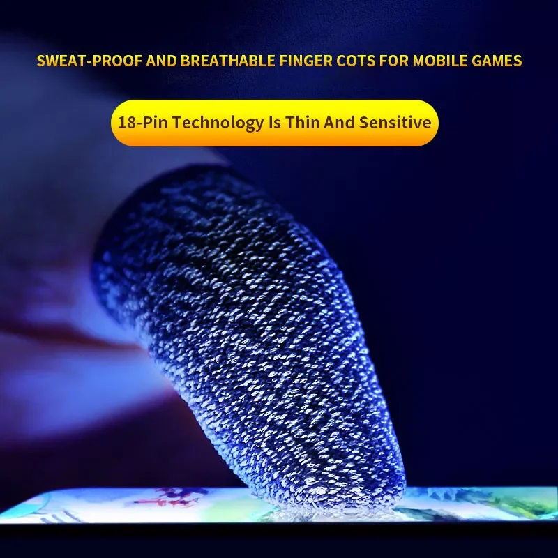 

Mobile Game Controller Finger Sleeve Sets Anti-Sweat Reusable Sweatproof Breathable Full Press Screen Finger Set For PUBG