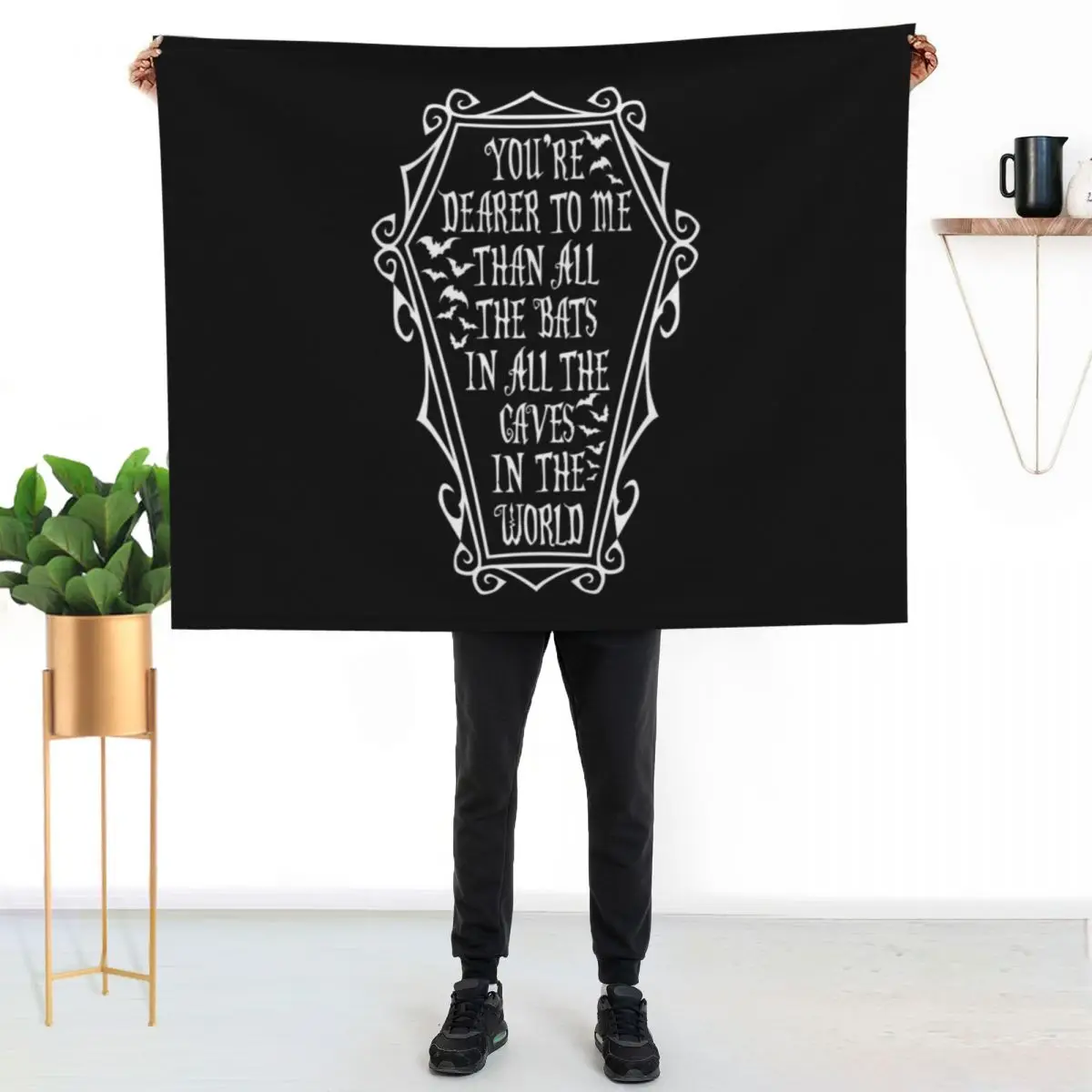 Фото Плед Morticia Quote, уютный плед для кровати, дивана, кресла №1
