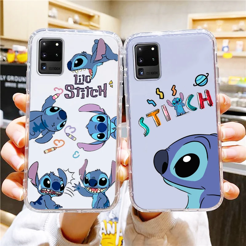 

Lilo & Stitch Disney Cartoon Phone Case For Samsung A73 A70 A20 A10 A8 Note 20 10 9 Ultra Lite F23 M52 M21 j8 j7 j6 Transparent