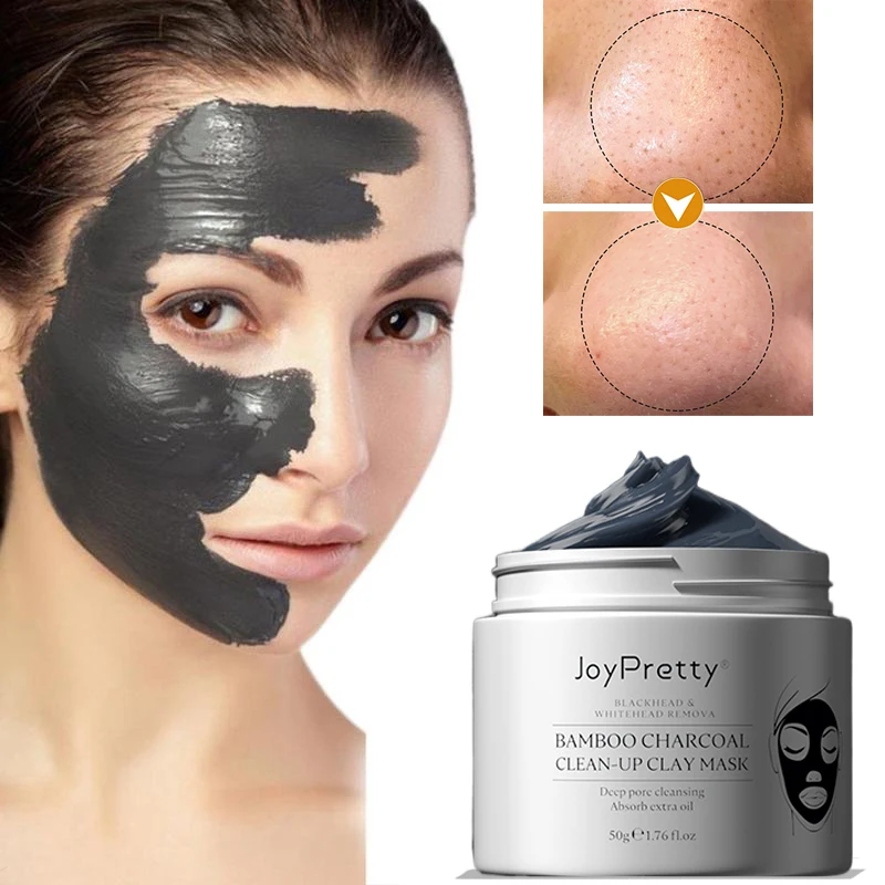 

JoyPretty 50 г грязевая маска с бамбуковым углем для лица и тела Очищающая глина для лица для удаления черных точек Уход за кожей Глубокое очищени...