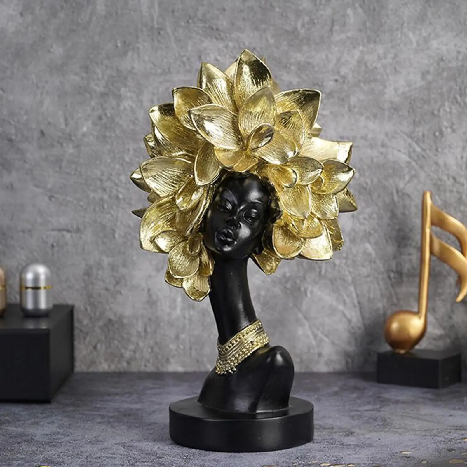 

African Women Figurine Resin Statue Collections for Bookshelf Bedroom Office