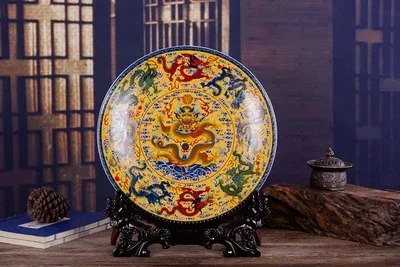 Изысканная антикварная картина Цзилун пастельная фарфоровая тарелка украшение