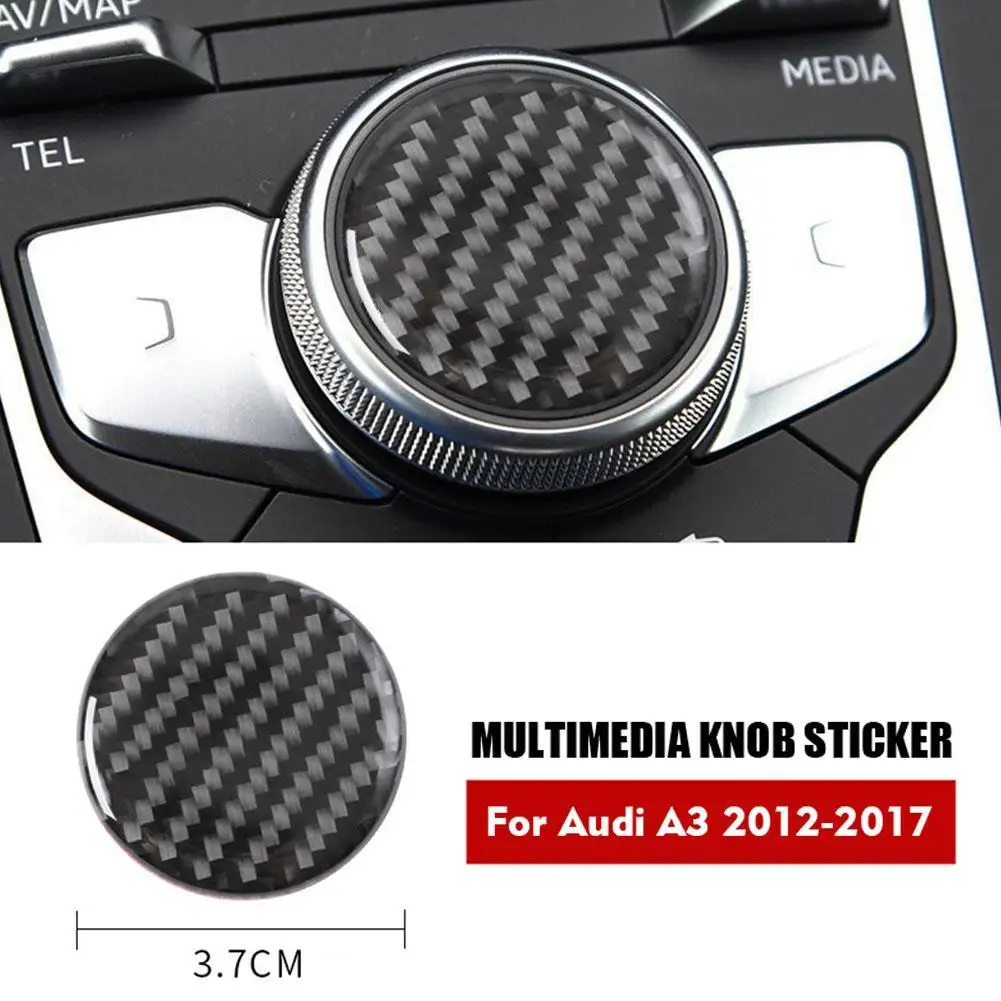 

Автомобильная мульти-медиа ручка управления из углеродного волокна, наклейка на крышку для Audi A3 2012-2017, Автомобильная крышка громкости, отделка, украшение интерьера