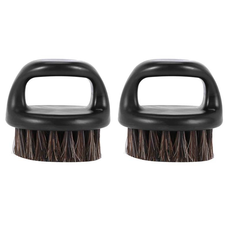 

2 Pcs Ring Design Horse Bristle Men Shaving Brush Plastic Barber Beard Brushes Salon Face Cleaning Razor Brush(Black)