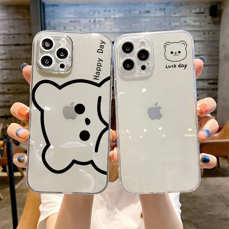 

Simplicity Happy Bear Cases For iPhone 13 Pro Max Mini 11 12Pro Max X XR XS Max SE 2020 8 7 6 6S Plus Soft Silicone Cover Funda