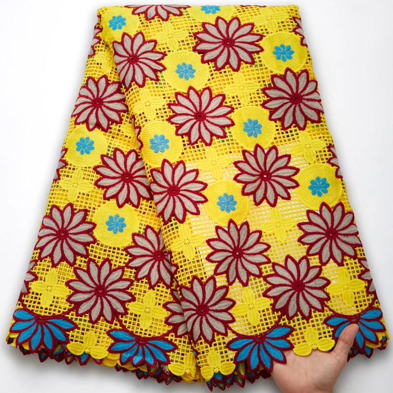 Нигерийский шнур гипюр вышивка кружево 5 ярдов африканская ткань французский