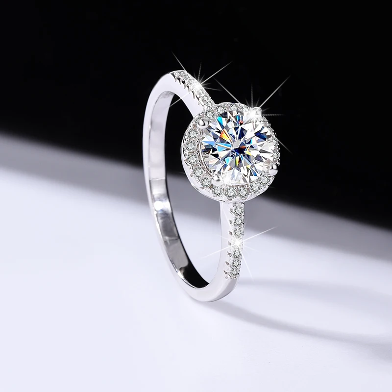 S925 Kajia moissanite Ring Women's Shiny Round Cut All Eternal Diamond Ring Wedding necklace