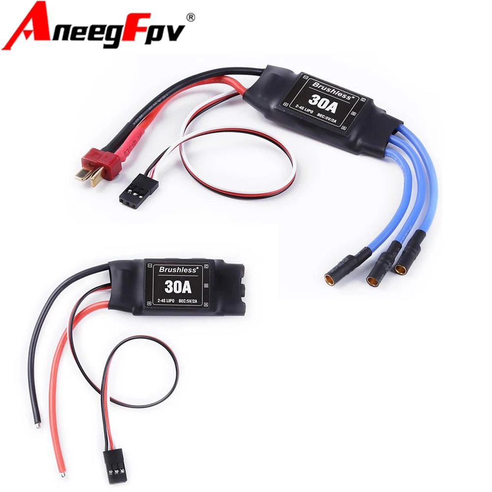Фото XXD 30A 2-4S ESC Бесщеточный регулятор скорости двигателя RC BEC ESC T-rex 450 V2 Вертолет Лодка для FPV F450 Мини Квадрокоптер Дрон №4