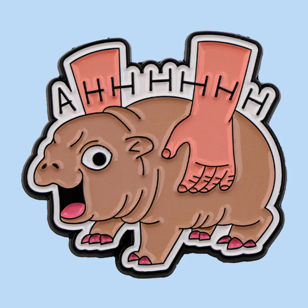 Эмалированные булавки с героями мультфильмов Бегемот значок брошь рюкзаки сумка