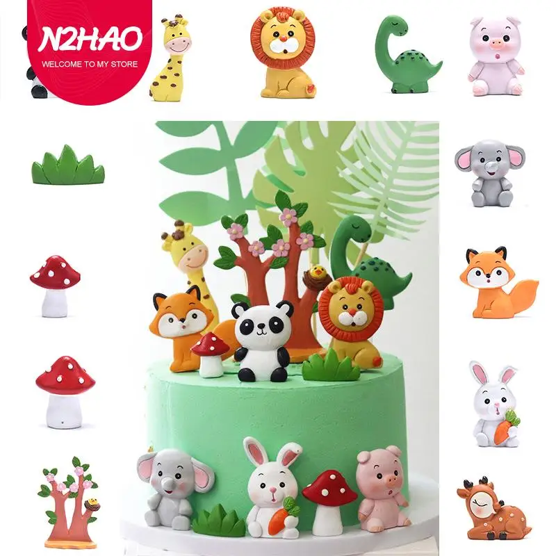 

Cartoon Jungle Animal Theme Cake Party Supplies Innovative Cake Decoration Accessories DIY Baking Birthday Cake Decorating