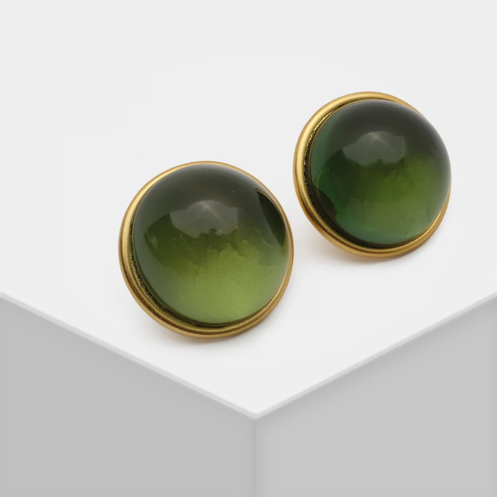 

amorita boutique retro round stud earrings-2colors
