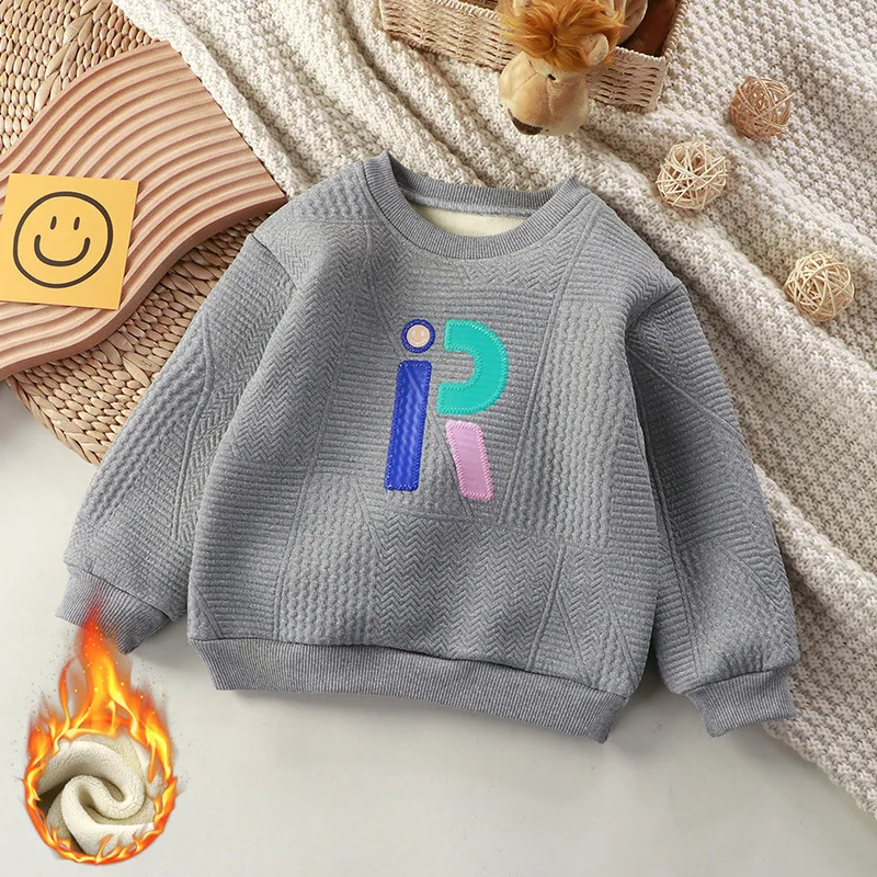 Утепленная детская односекционная бархатная толстовка Повседневная Толстовка