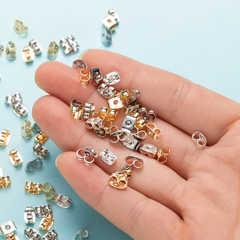 

50pcs 925 Sterling Silver Earring Safety Back Replacements Stopper For DIY Ear Studs Jewelry Making Supplies Materials Accessory