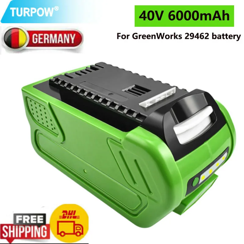 

Turpow 40V 6000mAh Rechargeable Replacement Battery for Creabest 40V 200W for GreenWorks 29462 29472 22272 G-MAX GMAX L30