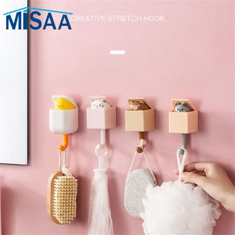 

Animal Hook Up Good Load Bearing Household Products Color Key Hook Cartoon Shape Household Storage And Storage Utensils Abs