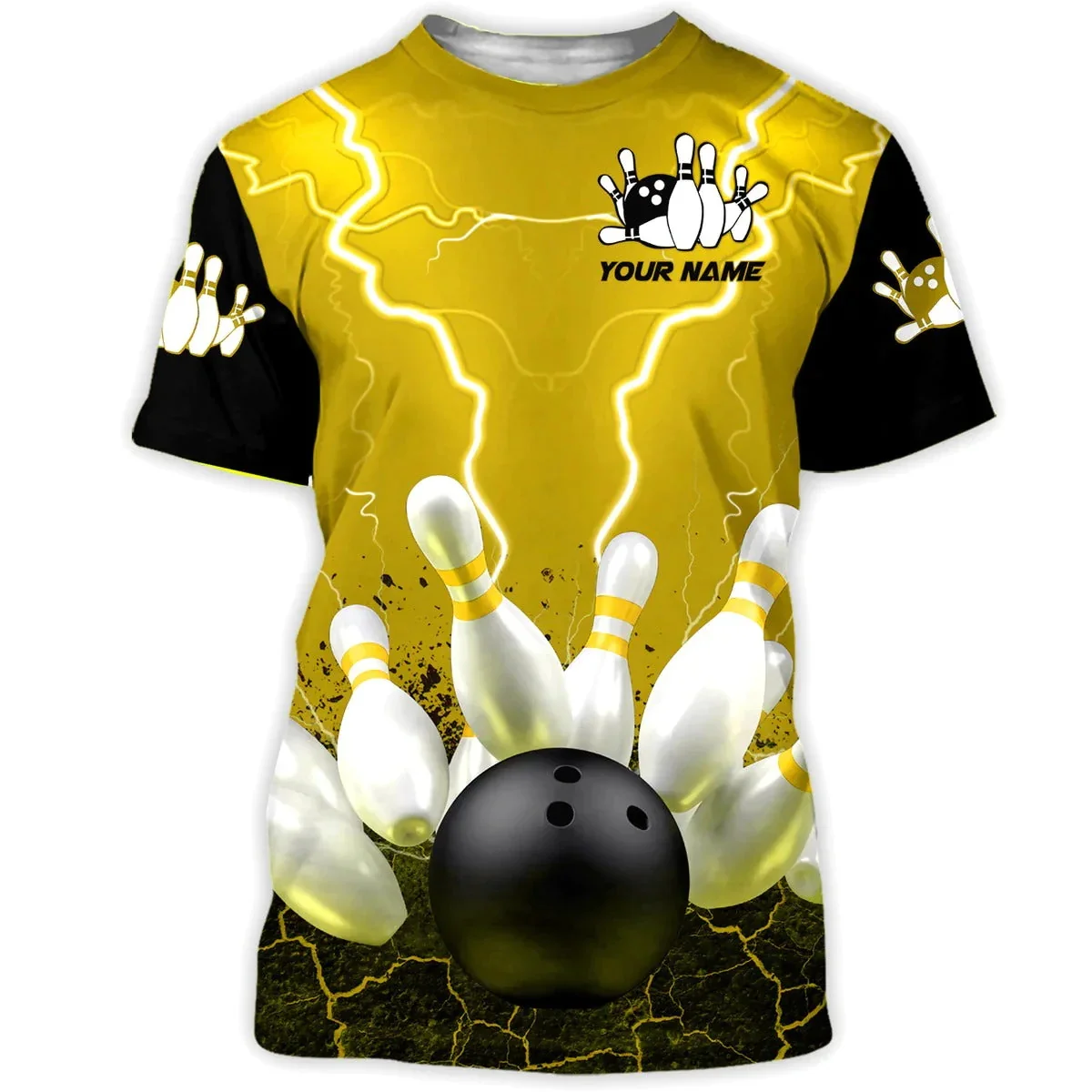 

Men's T-shirt Bowling Personalized Name Tees 3D Printed Mens TShirt Unisex Summer Casual Short Sleeved Tops Gift To Bowling Love