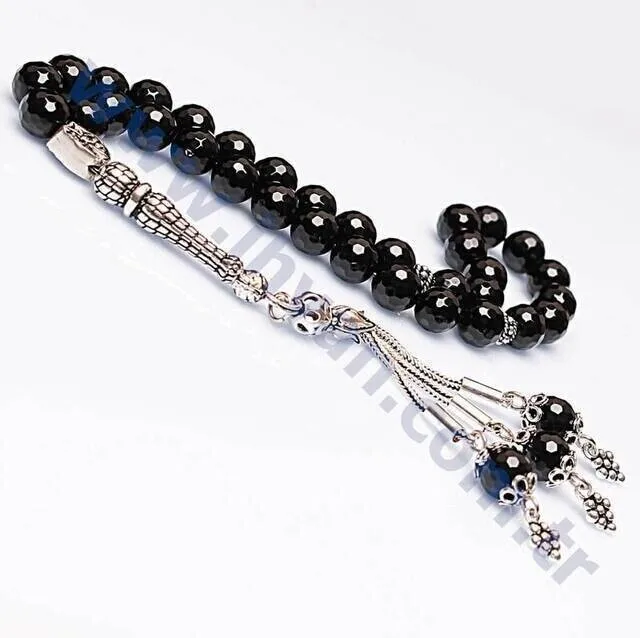 IQRAH Onyx Stone Rosary (925 STERLING SILVER)