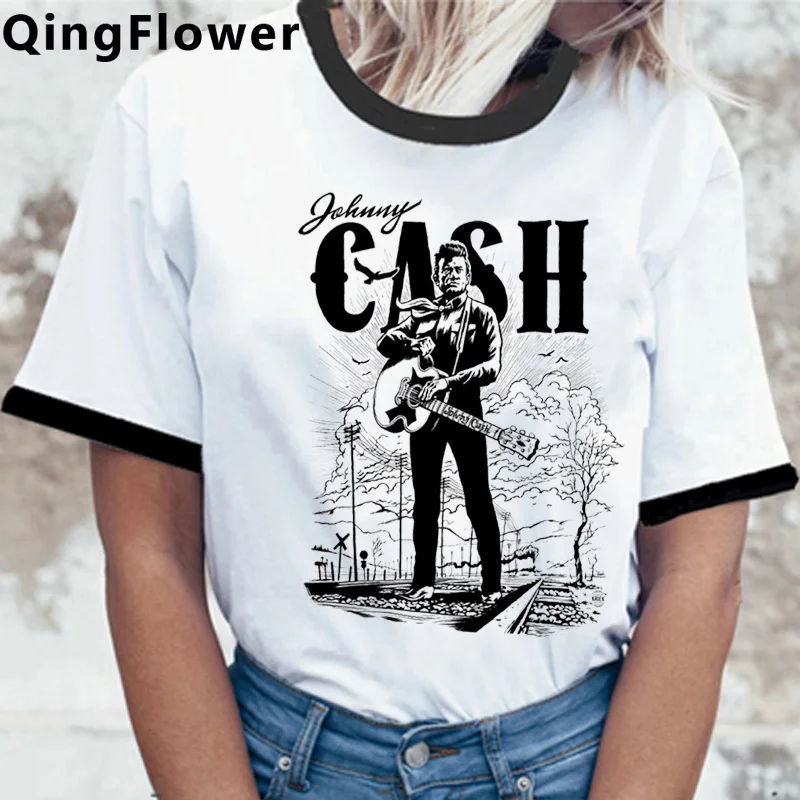 

johnny cash tshirt top tees male japanese anime streetwear aesthetic print clothes y2k