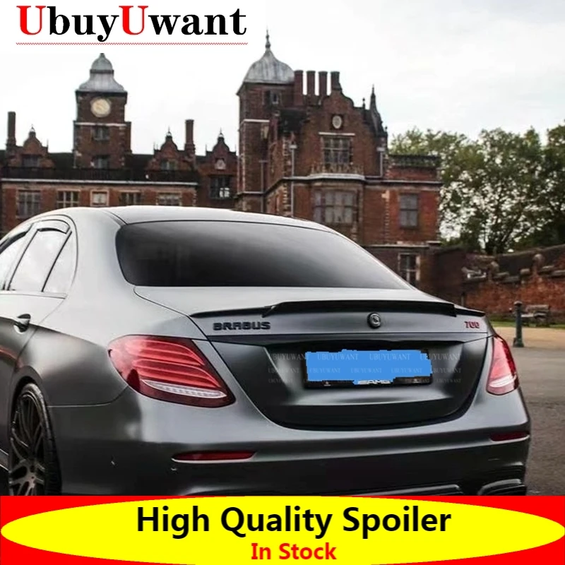 

Use For Benz E Class W213 Spoiler 2016--2019 Year Sedan Glossy Black Real Carbon Fiber Rear Wing Accessories Body Kit