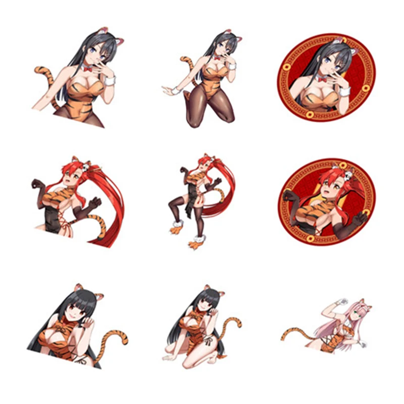 

Zero Two Yumeko Sakurajima Mai Yoko Car Stickers Sexy Girls Decals Windshield Surfboard Decor Car Styling Vinyl Decals