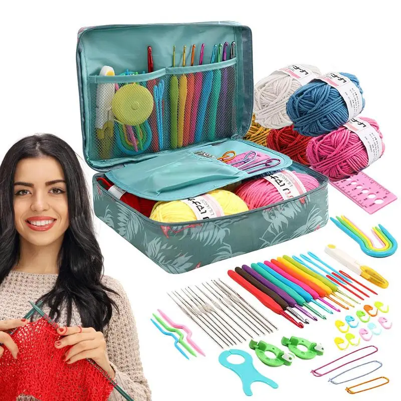 

DIY Beginner Crochet Kits Ergonomic Yarn Knitting Needles Smooth Crochet Needle Tool Accessories Great Gift For Women And Mom