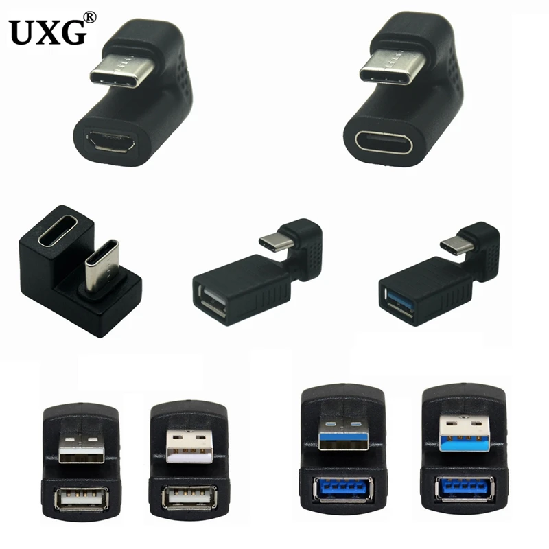 

1pcs U-shape 5Gbps Up Down 180 Degree Angled USB 3.0 USB2.0 TYPE-C Usb-c 10Gbps M/F Adapter A Male To Female Extension Connector