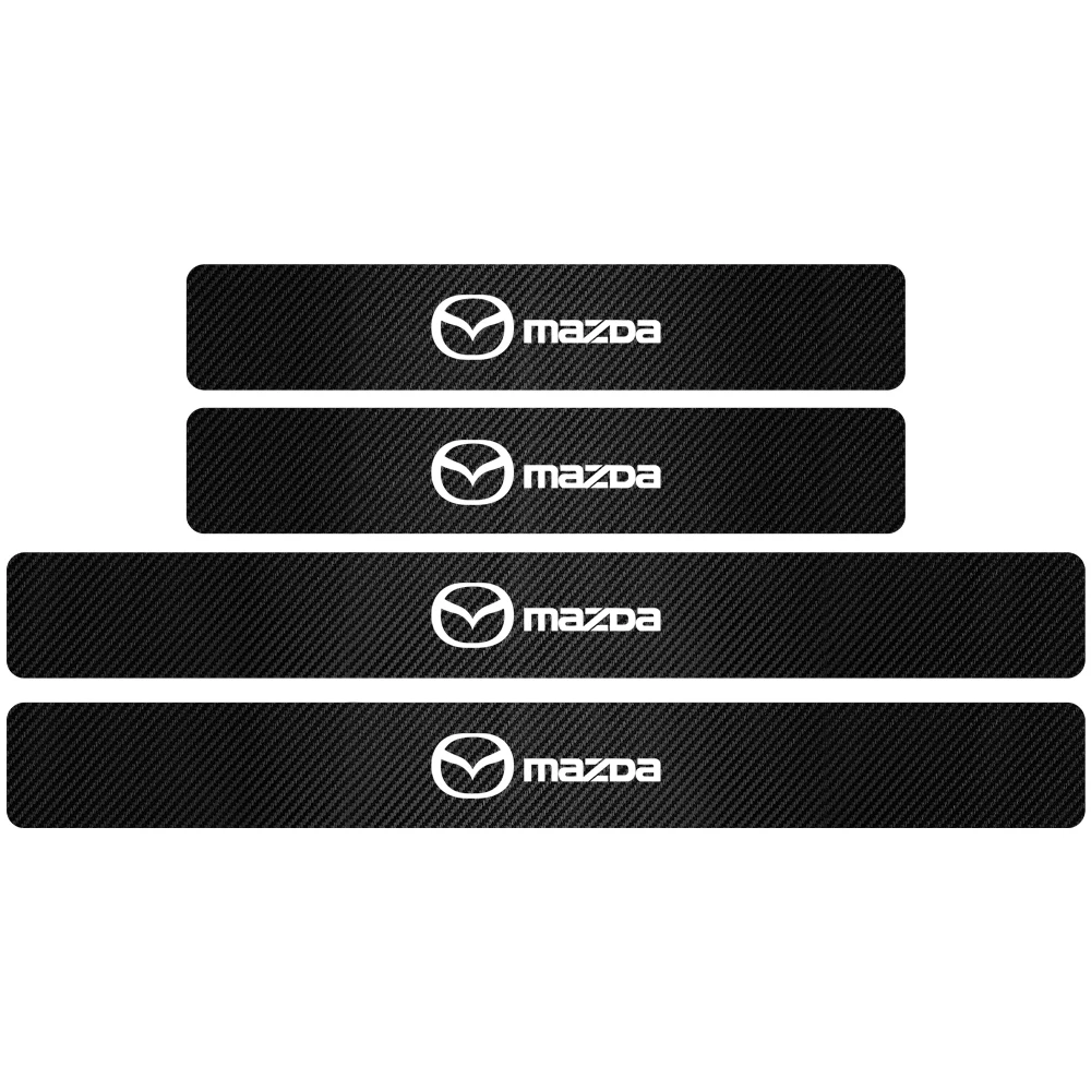 

4 шт., наклейка на порог автомобиля из углеродного волокна, порог автомобиля, Стайлинг автомобиля для Mazda Axela 2 3 MS 6 CX-5 CX-4 CX3 CX5 Artzma Demio
