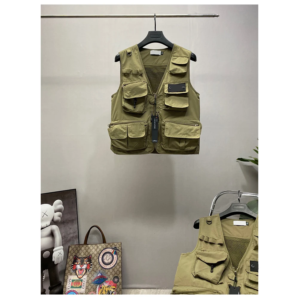 

Островный высококлассный всесезонный мужской и женский жилет для спецодежды 1:1 с большими карманами, водонепроницаемый и быстросохнущий