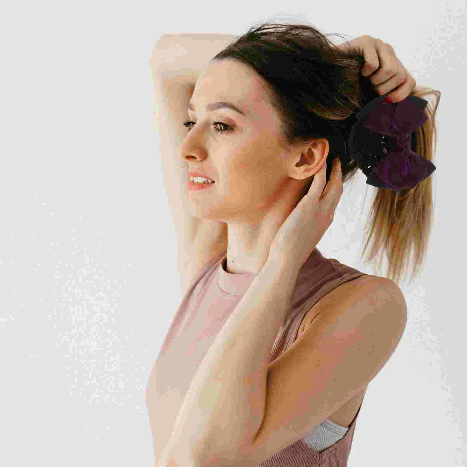 

6 Pcs Hair Jewels Women Elastic Clips Mesh Bow Headdress Women's Snood Hairpins