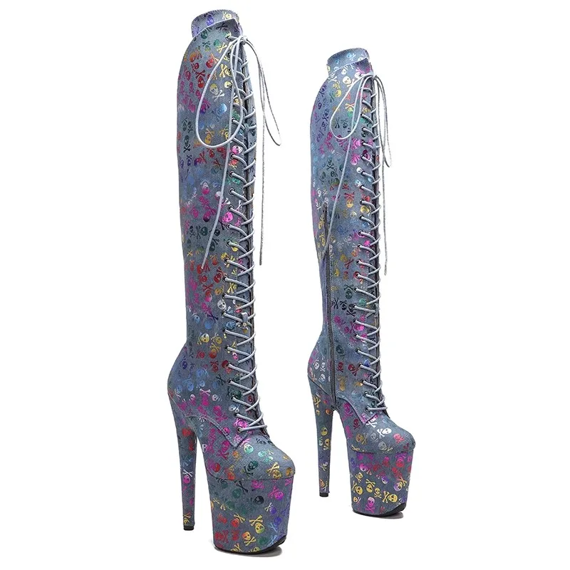 LAIJIANJINXIA/Новинка 20 см/8 дюймов женские современные сапоги до колена на платформе и