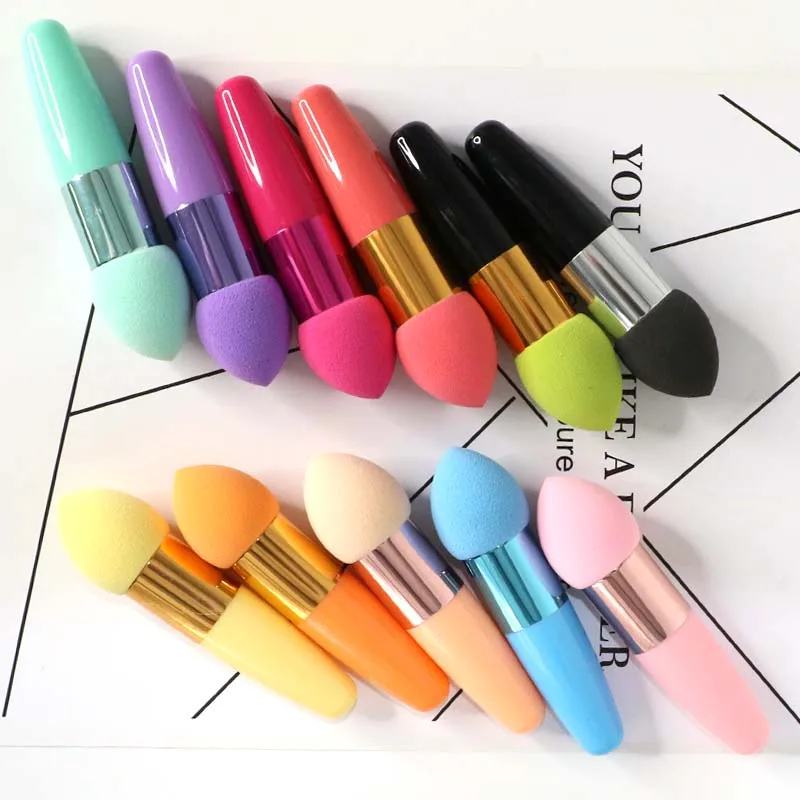 Mushroom head Foundation Powder Puff Women Beauty Sponge With handle Smooth Shaped Professional Cosmetic makeup Tool |