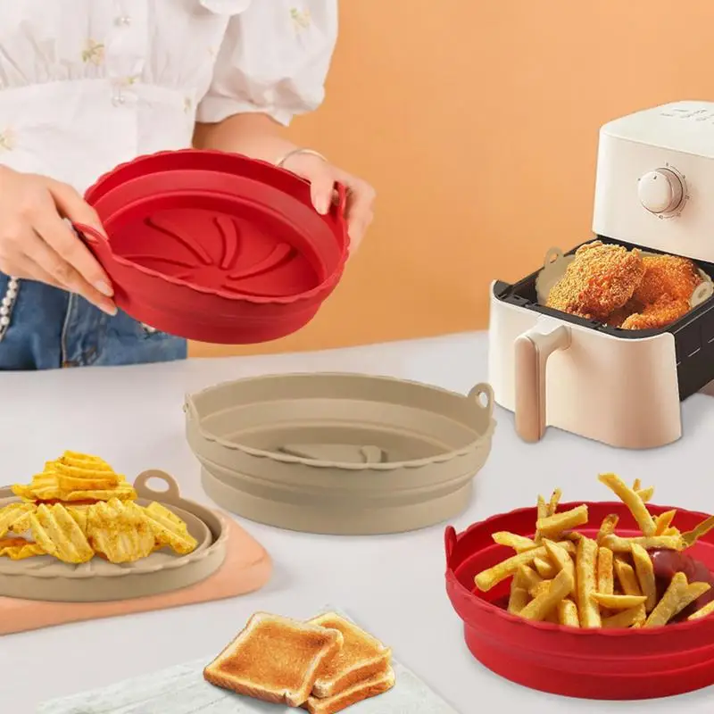 

Silicone Liners Foldable Silicone Liners Reusable Pot Tray With 2 Handles Heat Resistant Kitchen Baking Cooking Oven Accessories