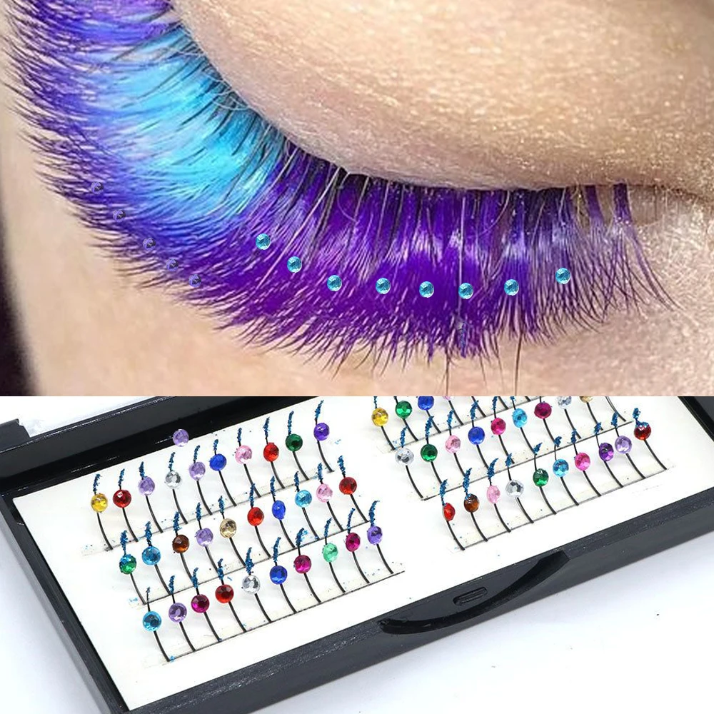 

Mix Color Diamond Glitter Eyelashes Individual Eyelash Cluster Mink Lash Halloween Make-up For Women Free Shipping Items Beauty