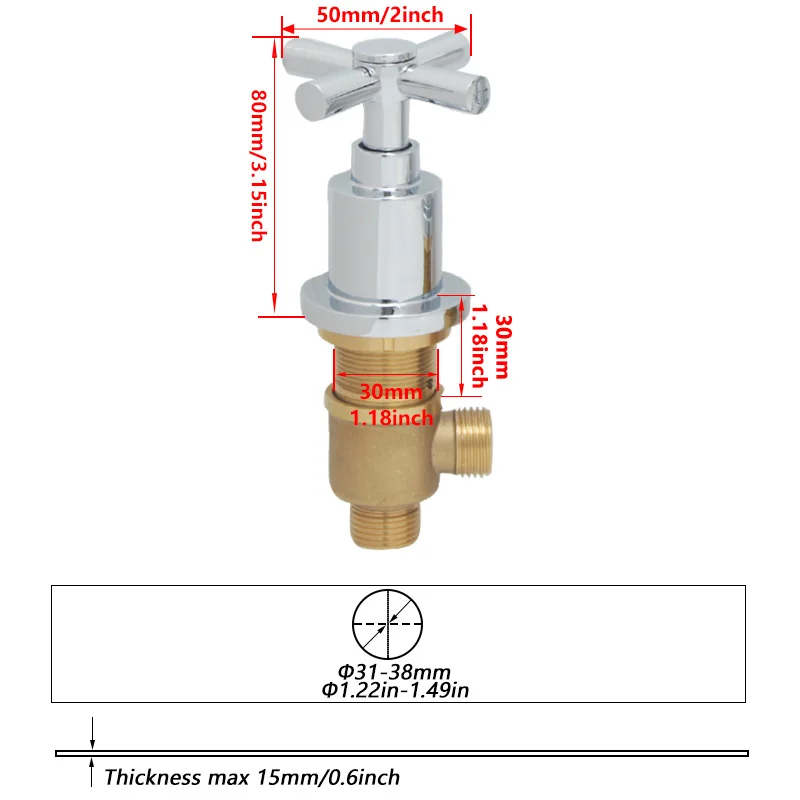 Смеситель для ванны Casimonss классический латунный
