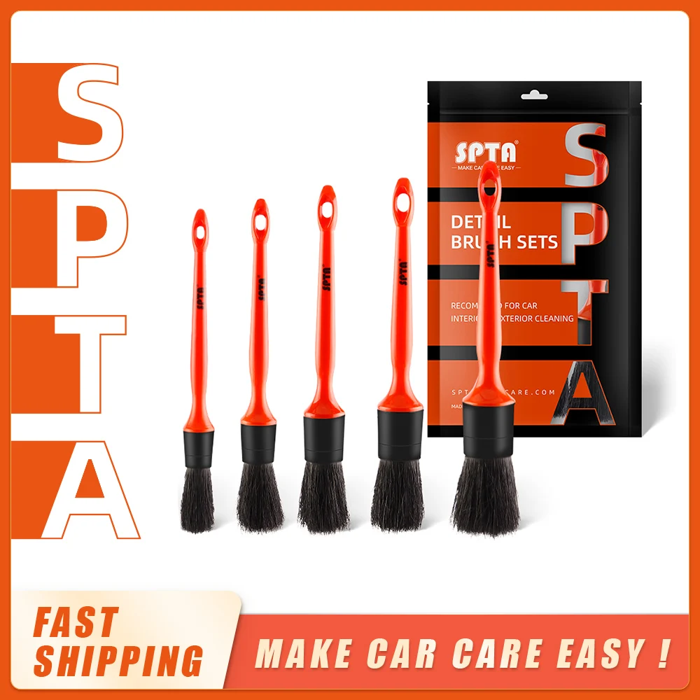 (Распродажа) щетка с ручкой SPTA для чистки интерьера автомобиля с натуральным ворсом кабана для сиденья, приборной панели, воздуховыпускного...