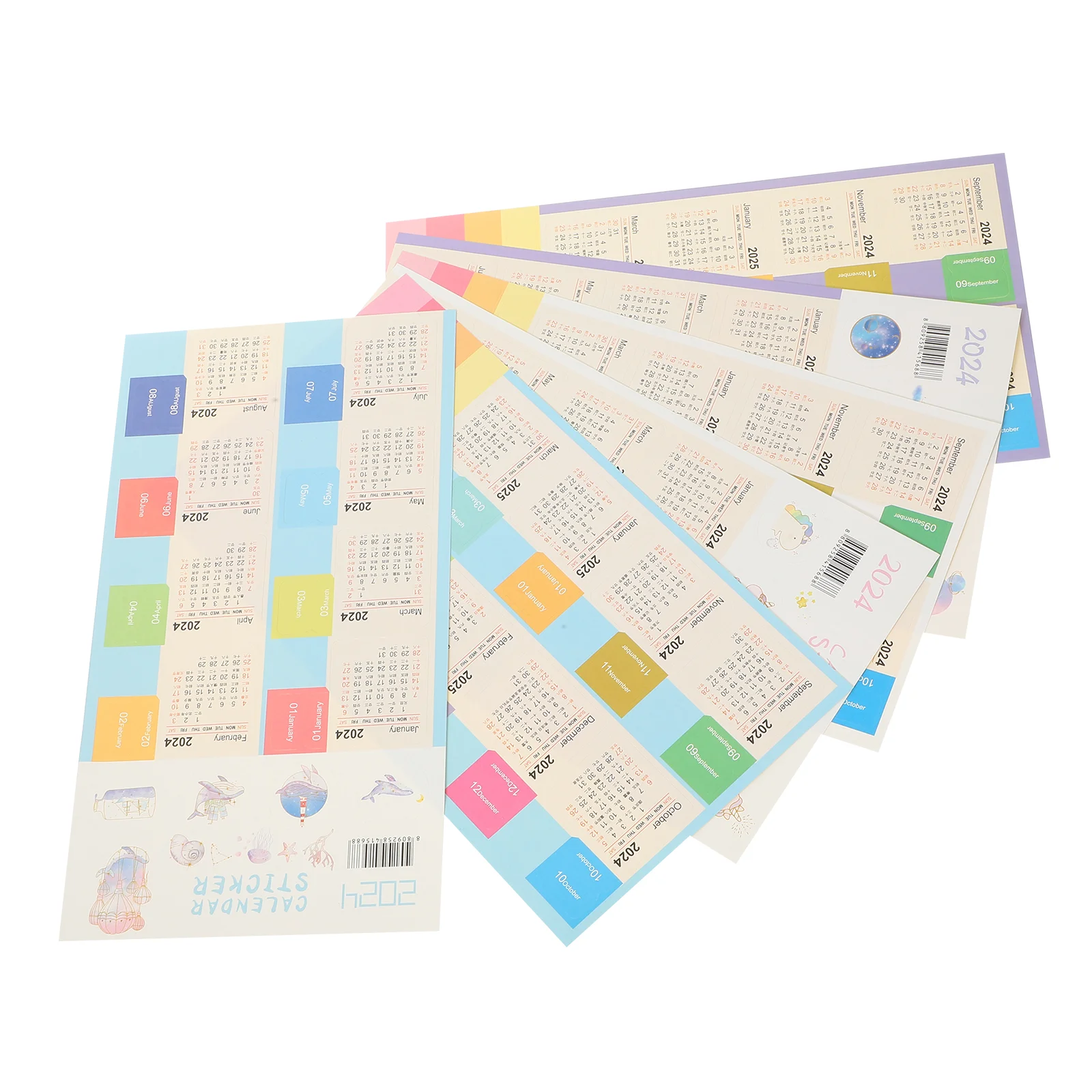 

24 Sheets Calendar Index Sticker Label DIY Planner Stickers Account Multi-functional Book Tabs Paper Office